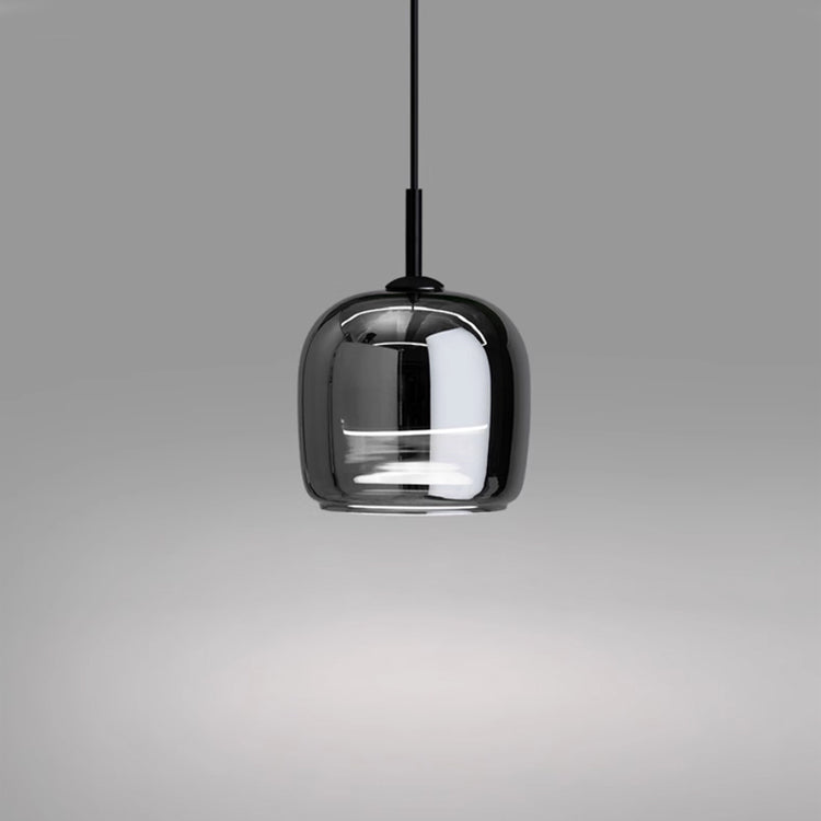 Rilina - Suspension Nordique En Verre Noir-Lampe Veilleuse