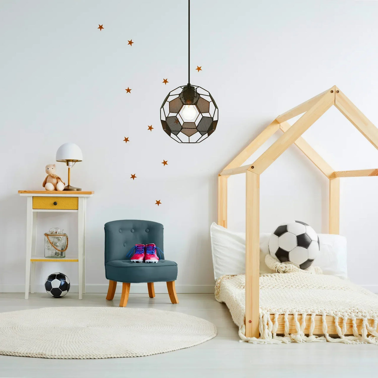 Suspension Avec Abat-Jour En Forme De Ballon De Football-Lampe Veilleuse