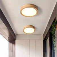 Thumbnail for Fintar - Plafonnier Rond En Bois-Lampe Veilleuse