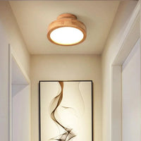 Thumbnail for Fintar - Plafonnier Rond En Bois-Lampe Veilleuse