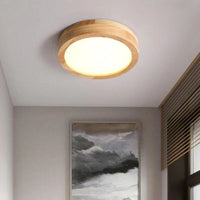 Thumbnail for Fintar - Plafonnier Rond En Bois-Lampe Veilleuse