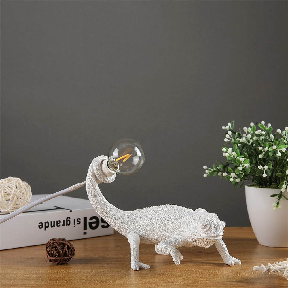 Lampe De Table Moderne En Résine De Lézard Animal-Lampe Veilleuse