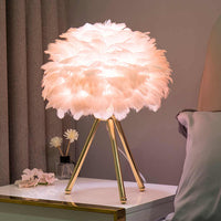 Thumbnail for Missfeather™ - Lampe De Table À Intensité Variable Avec Plumes De Luxe-Lampe Veilleuse
