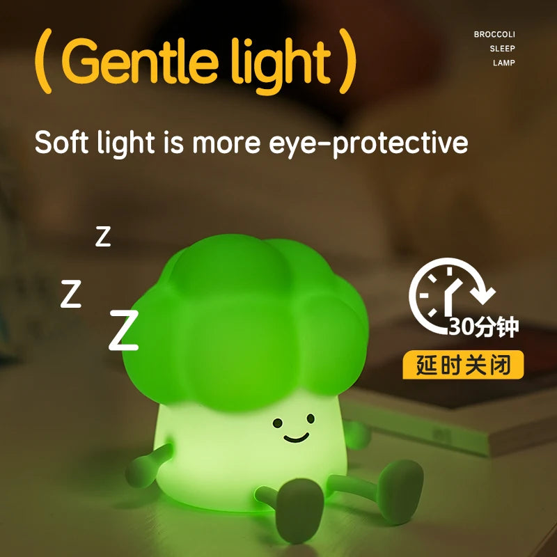 Lampe de Nuit LED Brocoli Mignon Bébé-Lampe Veilleuse