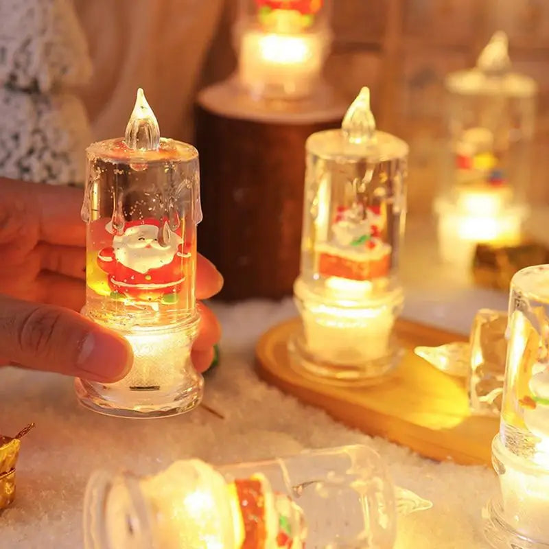 Bougies LED étincelantes d’eau de Noël-Lampe Veilleuse
