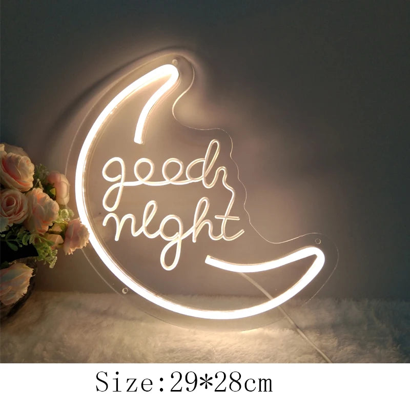 Enseigne Néon LED "Good Night" Décor-Lampe Veilleuse
