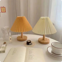Thumbnail for Lampe de chevet Bois Abat-Jour Éventail-Lampe Veilleuse