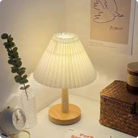 Thumbnail for Lampe de chevet Bois Abat-Jour Éventail-Lampe Veilleuse