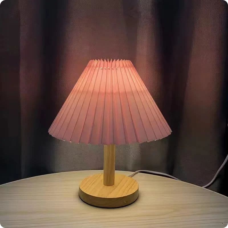 Lampe de chevet Bois Abat-Jour Éventail-Lampe Veilleuse