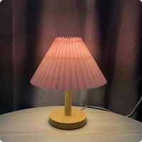 Thumbnail for Lampe de chevet Bois Abat-Jour Éventail-Lampe Veilleuse