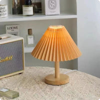 Thumbnail for Lampe de chevet Bois Abat-Jour Éventail-Lampe Veilleuse