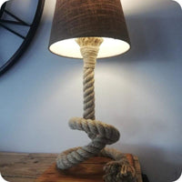 Thumbnail for Lampe de Chevet Corde et Bois-Lampe Veilleuse