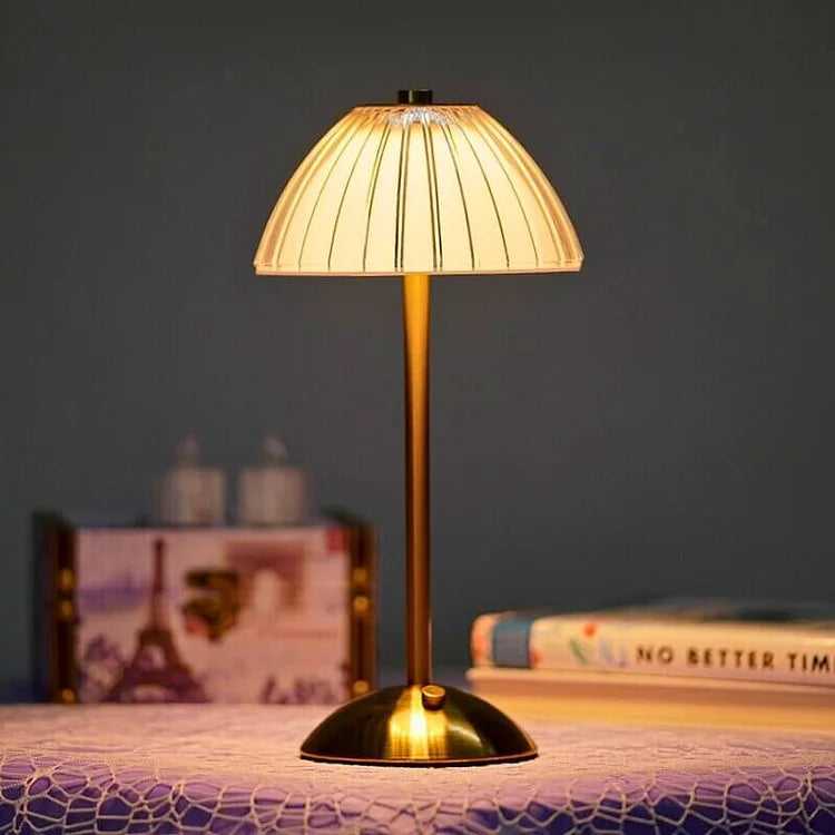 Lampe De Table Sans Fil En Métal Et Cristal-Lampe Veilleuse