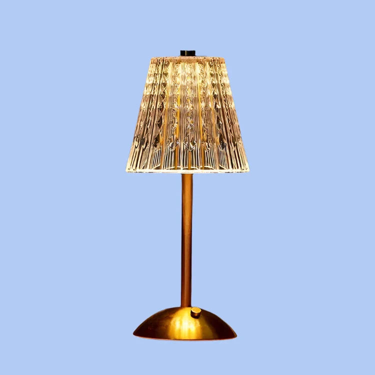 Lampe De Table Sans Fil En Métal Et Cristal-Lampe Veilleuse
