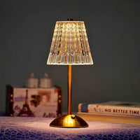 Thumbnail for Lampe De Table Sans Fil En Métal Et Cristal-Lampe Veilleuse