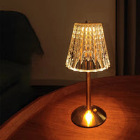 Thumbnail for Lampe De Table Sans Fil En Métal Et Cristal-Lampe Veilleuse